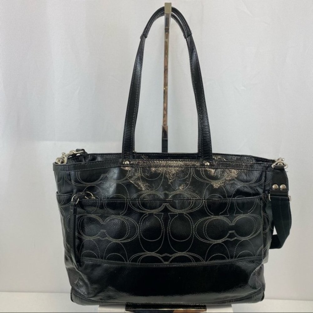 Bee-Yout-iful!! Coach Patent Leather Weekender, Signature C Diaper or Travel Bag - Picture 10 of 17